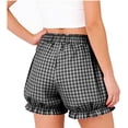 thumbnail image 5 of Hilenly Women's Y2K Bubble Shorts Elastic High Waist Ruffle Gingham Shorts Summer Fashion Wide Leg Bloomers, 5 of 6