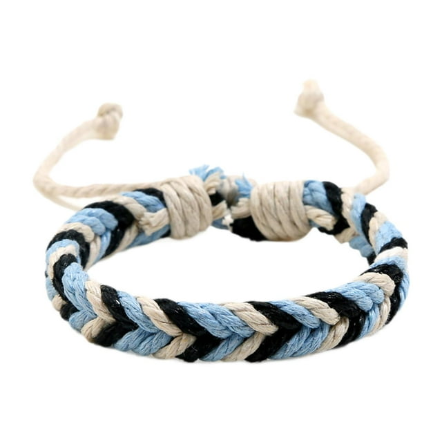 Pulsera tejida a mano, pulsera bohemia, brazalete ajustable con dijes, regalo para hombres y mujeres, para el Día de Valentín, cumpleaños, viajes,