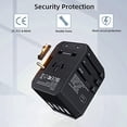 thumbnail image 2 of Adaptador de viaje Adaptador universal con 4 enchufes USB + Tipo C+ AC Adaptador de viaje internacional universal Mundo para Reino Unido EE. UU. UE AUS China Australia Tailandia Asia Más de 180, 2 of 5