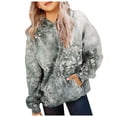 thumbnail image 5 of Povozer Girl's Graphic Camo Hoodie Toddler Clothes For Girls,Kids Girls Long Sleeve Sweatshirts Casual Drawstring Hooded Pullover Tops Trendy Fall Outwear Coat With Pockets Size 11-12 Years,Grey, 5 of 7