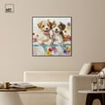 thumbnail image 3 of Colorful Flower Puppy Bath Canvas Kids Art Prints by Art Remedy, Black Frame, 40" x 40", 3 of 7