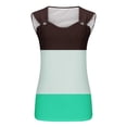thumbnail image 4 of Giftesty Tank Tops for Women Sexy Fashionable Casual Printed Camisole Metal Round Neck Top Blouse, 4 of 5