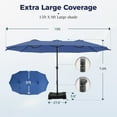 thumbnail image 2 of Alpha Joy 15ft Outdoor Patio Umbrella Extra-Large Double-Sided Garden Umbrella with Crank Handle and Base - Haze Blue, 2 of 6