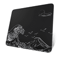 thumbnail image 5 of ATTACK SHARK CM05 Glass Gaming Mouse Pad,17.7x15.7  in Tempered Glass Hard Large Mouse Mat with Nano-Textured Surface, Non-Slip PU Leather Base,9H Scratch Resistant for FPS &PC Gaming Black Wave, 5 of 8