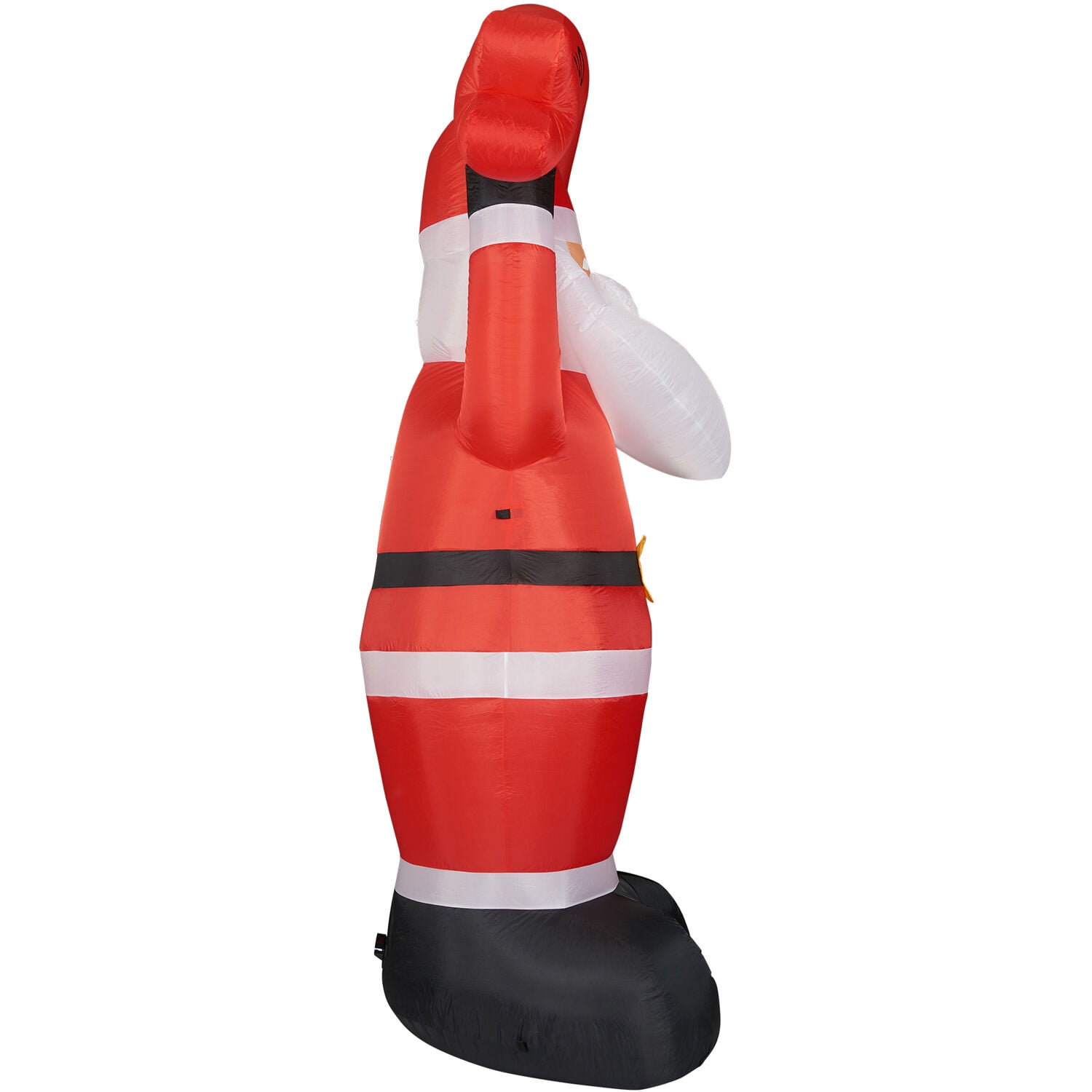 Fraser Hill Farm 10 ft Tall Santa Holding HO HO HO Sign, Outdoor Blow-Up Christmas Inflatable with Lights and Storage Bag, FHFSANTA104-L