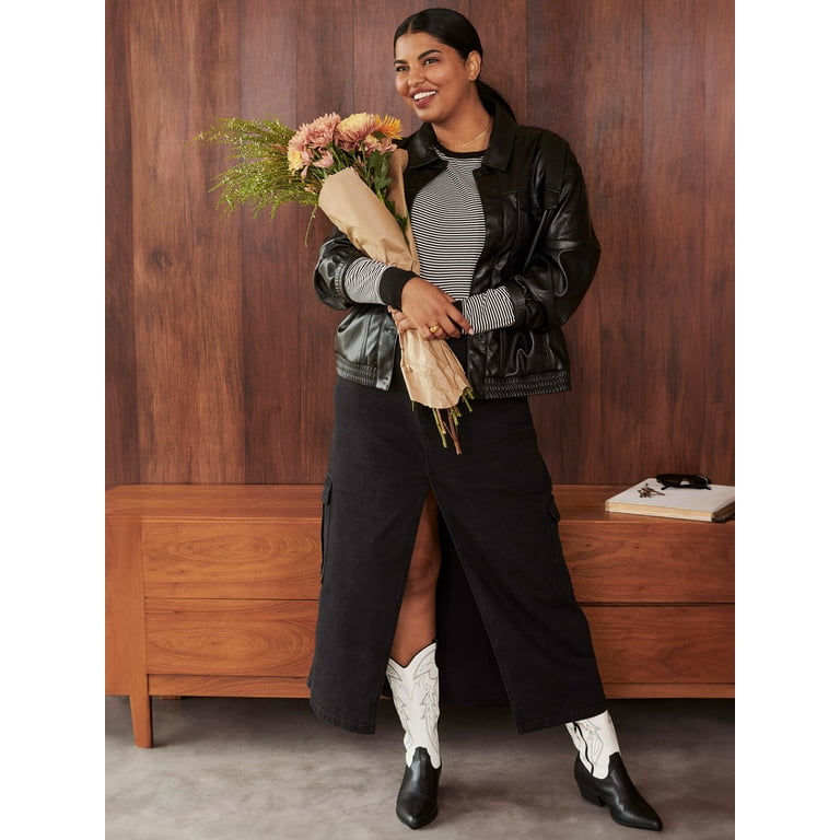 No Boundaries Juniors Plus Size Cargo Maxi Skirt Walmart