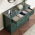 thumbnail image 4 of EastVita Green 6 Drawer Dresser for Bedroom Large Dresser with Deep Drawers Metal Knobs Modern Wooden Chests of Drawers for Entryway Hallway, 4 of 7