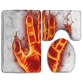 thumbnail image 1 of ABPHQTO Mano de fuego Juego de alfombras de baño de 3 piezas Alfombra de baño Alfombra de contorno y tapa de inodoro ABPHQTO Cont-CHAPPLE-13397, 1 of 2