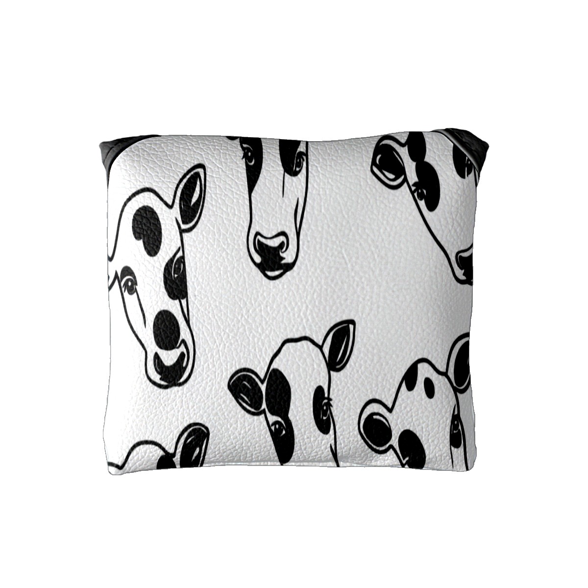 Golf Mallet Putter Cover Premium Leather Waterproof Golf Putter Head Cover with Magnetic Closure Cow Head
