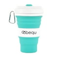 thumbnail image 2 of BEQU 550ml/18 Fl Oz Collapsible Silicone Coffee Mug Tumbler, Reusable, BPA Free, Dishwasher-Safe, Portable, Leak Proof, Use for Home Office Sports Travel Gym Camping Hiking (2PK Gray-Turquoise), 2 of 11