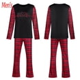 thumbnail image 2 of skpabo Men's Plaid Pajamas Sets Warehouse Mens 2 Piece Round Neck Pullover Patchwork Checked Long Sleeve Top & Checked Bottoms Pyjamas Nightwear Loungewear Sleepwear, 2 of 5