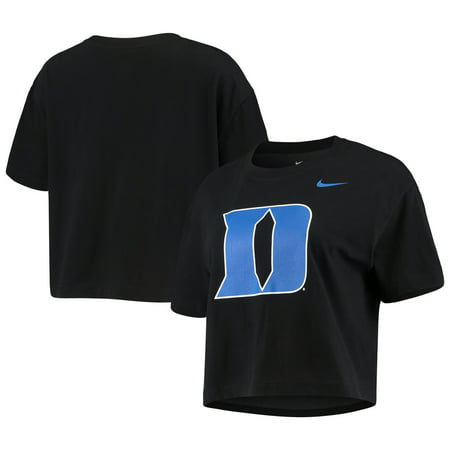 Women's Nike Black Duke Blue Devils Cropped Performance T-Shirt