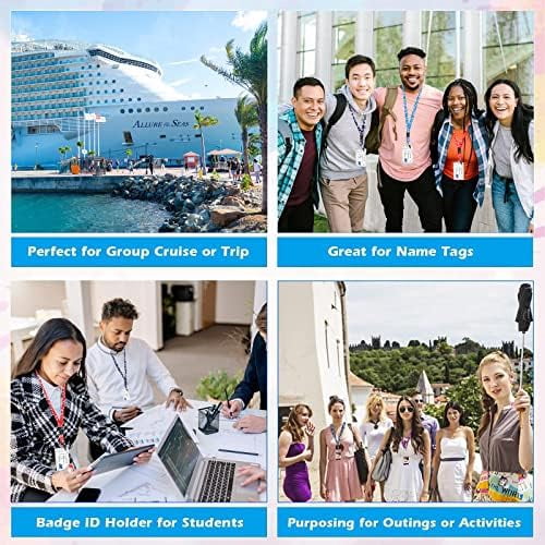 4 Pack Waterproof Lanyards with Detachable Buckle & ID Badge Holder for Cruise Ship Key Cards, Cruise Essentials & Must Have Accessories