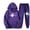 Purple, variant on Vhkiploz 2Pcs Plus Size Winter Gym Sweatsuits for Women's Long Sleeve Pullover Hoodie and Taper Joggers Solid Printed Everyday Athletic Outfit Sets
