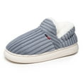 thumbnail image 5 of Pandaie Womens Mens Ankle Bootie Slippers Corduroy Fleece Lined Winter House Shoes Memory Foam Indoor Outdoor Plush Slippers Grey 6.5, 5 of 7