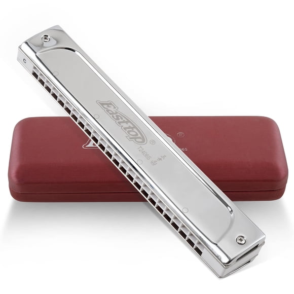 East top 24 Hole Tremolo Harmonica Key of C, Professional Harmonica C Tremolo Harmonica C 24 Hole Armonica Musical Instrument Mou