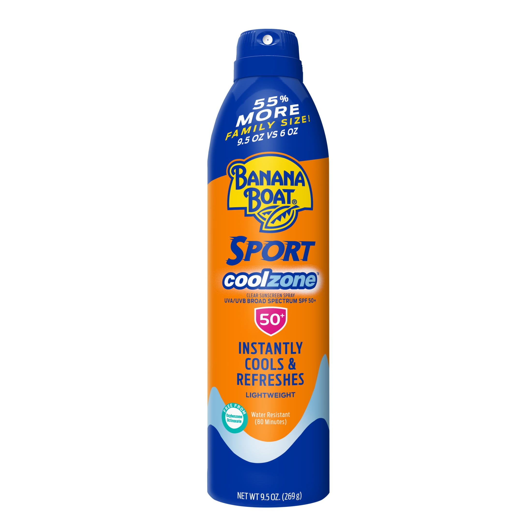 Banana Boat Sport Cool Zone SPF 30 Adult Sunscreen Spray, Travel