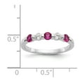 thumbnail image 7 of 14K White Gold Ring Band Gemstone Diamond Round Ruby Red, Size 5, 7 of 7