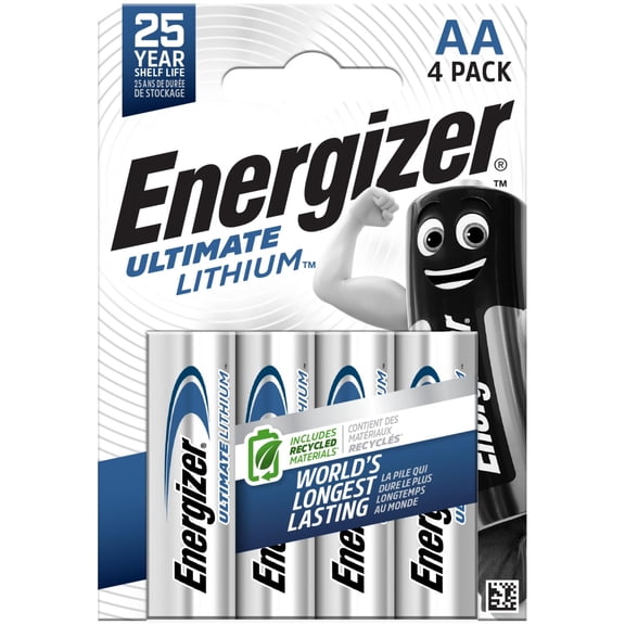Batería Energizer Ultimate Lithium AA L91 1,5 V, paquete de 4