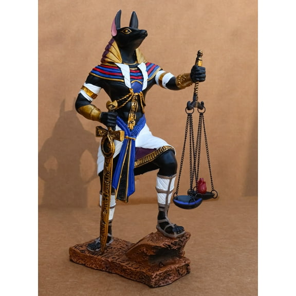 Ebros God Anubis with Scales of Justice and Sword of Judgement Figurine 10" Tall