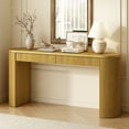 thumbnail image 2 of Harper & Bright Designs Fluted Wood Console Table with Stroge , Narrow Entryway Table with Drawers for Living Room and Entryway, Natural, 2 of 9