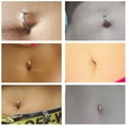thumbnail image 3 of ZS 1PC Minimalist 925 Silver Belly Ring Crystal Crystal Cross Navel Piercing for Women Snap Reverse Curved Belly Button Rings ZR, 3 of 7