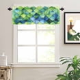 thumbnail image 2 of Abstract Ombre Green Blue Valances for Windows Geometric Art Rod Pocket Curtain Valance Window Treatment Short Curtains for Kitchen Living Room, 54"x18", 2 of 5