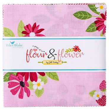 Flour & Flower Riley Blake Stacker by Jill Finley; 42 - 5" Precut Fabric Quilt Squares