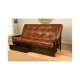 thumbnail image 5 of Wooden Futon Frame Set - Convertible Sofa Bed with Mattress - Espresso Finish, 5 of 5