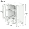 thumbnail image 2 of Dtwnek Single Glass Doors Storage Cabinet with 1 Drawer, 2 of 7