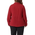 thumbnail image 3 of Agnes Orinda Women's Plus Size Tops Swiss Dots Long Sleeves Button Down Tee Shirt Blouses 1X Red, 3 of 6