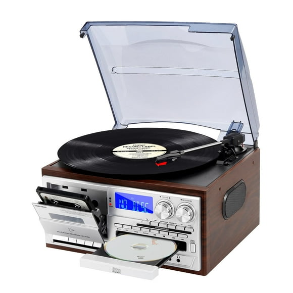 Tocadiscos MUSITREND T408 9 en 1 Bluetooth Vintage Plateado