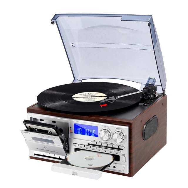 Tocadiscos MUSITREND T408 9 en 1 Bluetooth Vintage Plateado