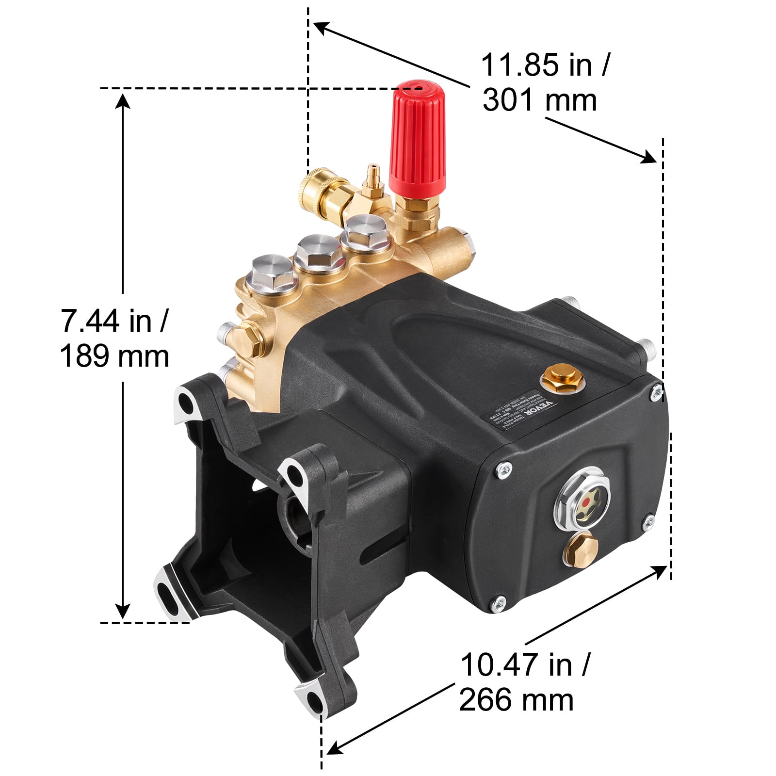 VEVOR Pressure Washer Pump, 1" Shaft Horizontal Triplex Plunger, 4200 PSI, 4.2GPM, Replacement Power Washer Pumps Kit with 5 Nozzles, Compatible with Simpson MorFlex 40224, 40225, 40226, Santoprene