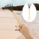 thumbnail image 4 of Rastrillo de mano de 5 púas con mango de madera para excavar conchas de playa, herramienta manual duradera, 4 of 7