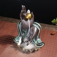 thumbnail image 3 of DOLITY Ceramic Backflow Incense Burner Waterfall for Desktop Office Meditation Green, 3 of 9