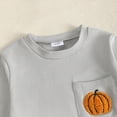 thumbnail image 6 of TOWED22 Infant Halloween Outfit Toddler Baby Girl Boy Pumpkin Embroidery Long Sleeve Sweatshirt Pants Clothes Fall Winter,Light Gray,3-6 M, 6 of 6