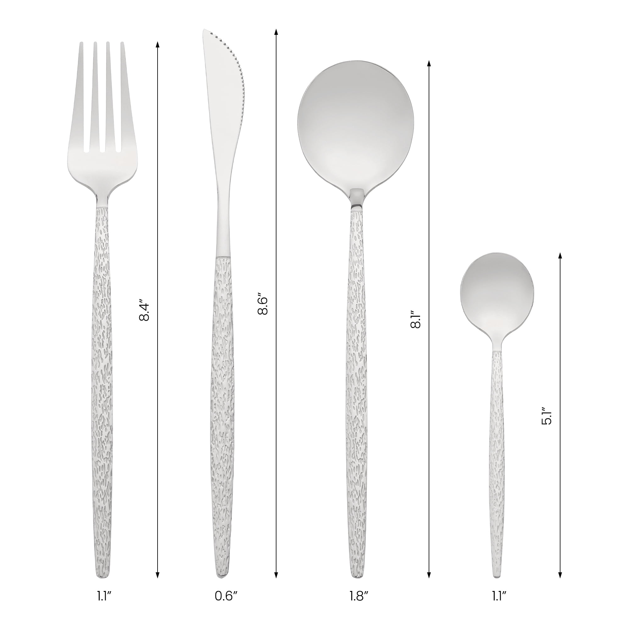 Unique Bargains Stainless Steel Flatware Set Silver 24 Pcs