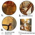 thumbnail image 3 of Designart "Gilded Gears Bike I" Bicycle Floater Framed Wall Art Living Room, 3 of 5