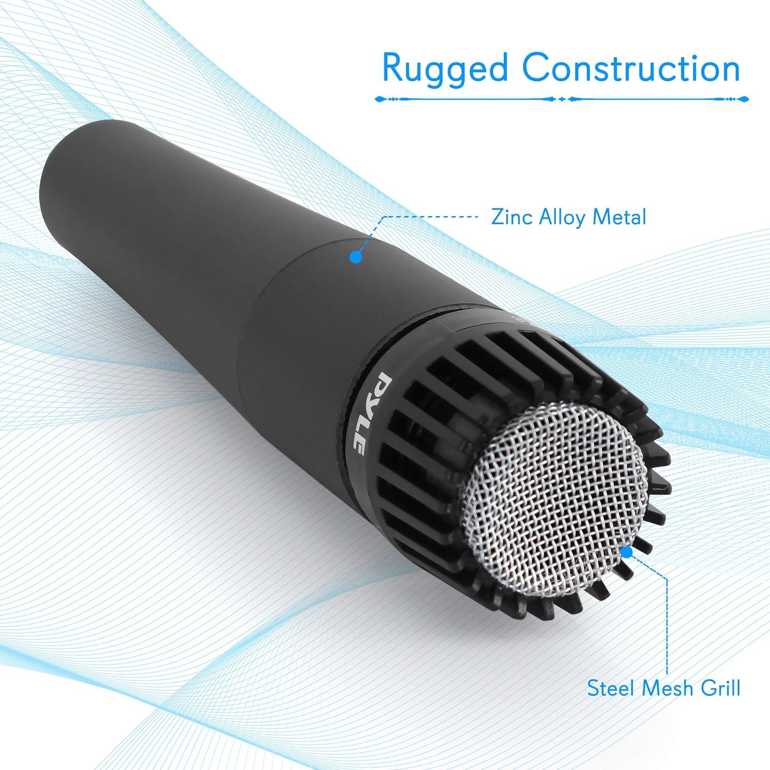 PYLE-PRO Professional Handheld Moving Coil Microphone - Dynamic Cardioid Unidirectional Vocal, Built-in Acoustic Pop Filter, Includes 15ft XLR Audio Cable to 1/4'' Audio Connection - Pyle...