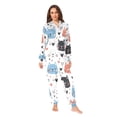 thumbnail image 4 of Adult Onesie Cat with Face Zipper One-Piece Pajamas Unisex with Pockets, 4 of 6