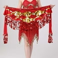 thumbnail image 4 of SEMPAI Women Tassel Sequin Scarf Skirt Belly Dance Performance Costume Ballroom Dancewear, 4 of 5