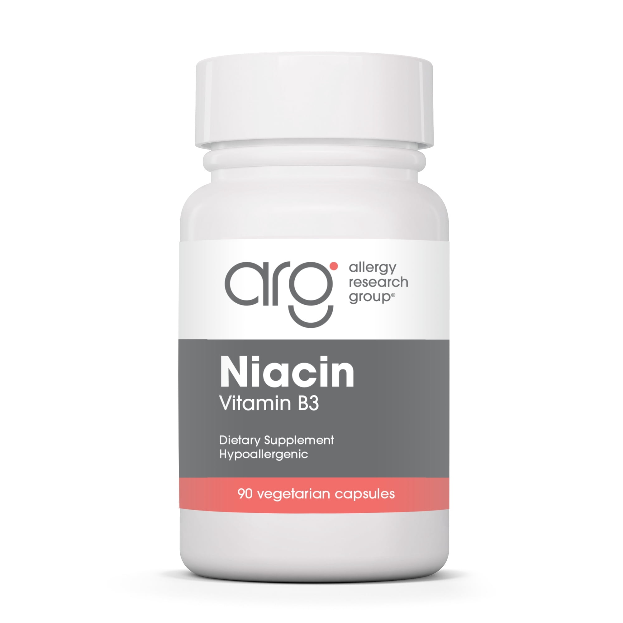 ARG Niacin with Vitamin B3 - 250 mg Niacin - Energy Metabolism & NAD Support - Cardiovascular Wellness - Hypoallergenic & Vegetarian - 90 Servings - 90 Capsules
