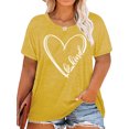thumbnail image 3 of YI XIANG RAN Plus Size Be Kind Shirts Womens Heart Graphic Tees Teacher Tshirts Short Sleeve Summer Tunic Tops XL-4XL, 3 of 5