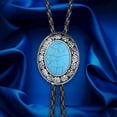 thumbnail image 3 of Bolo corbata para hombres corbatas occidentales con cuero de PU Cordón de cuero Piedra Colgante Collar Collar de hombre Corbatas de San Valentín Decoraciones Decoraciones Adornos Turquesa seitruly  AP004543-07, 3 of 6