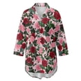 thumbnail image 4 of Xoenoiee Rose Flower Print Women's Swimsuit Coverup Button Down Beach Cover Ups Shirt Dress Summer Casual Oversized Vacation Swimwear with Pocket, XL, 4 of 7