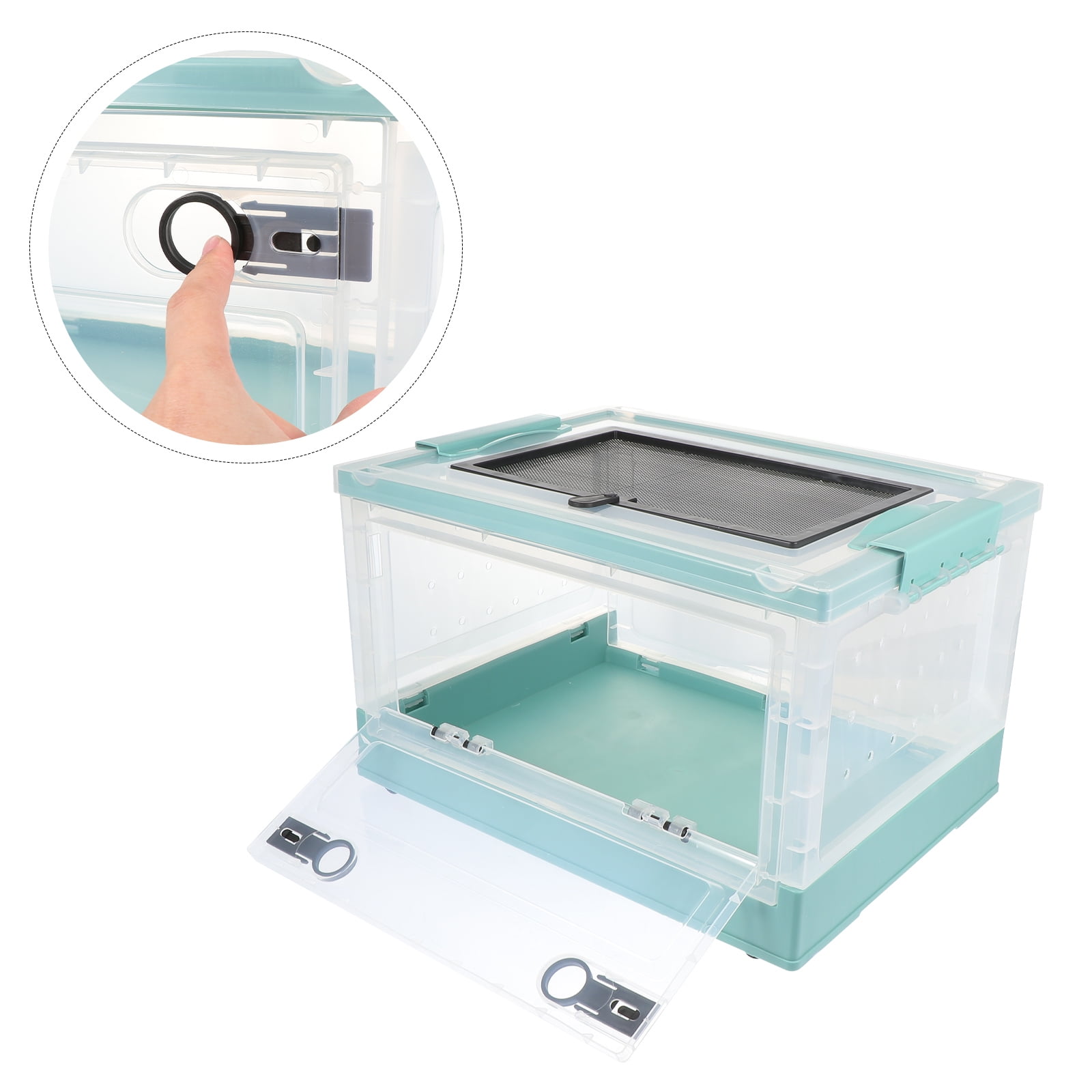 ELAYARD 1Set Blue Plastic Hamster House Pet Terrarium Cage Breathable Foldable Design