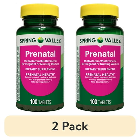 (2 pack) Spring Valley Prenatal Multivitamin/Multimineral for Pregnant and Nursing Women Dietary Supplement Tablets, 100 Count