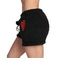 thumbnail image 2 of Just Love Womens Plush Pajama Shorts (Black - Love Heart, 1X), 2 of 3