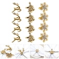 thumbnail image 3 of Anillos para servilletas de mesa, hebillas creativas para servilletas, decoraciones navideñas para comedor, anillos delicados para servilletas, 12 Uds., 3 of 7